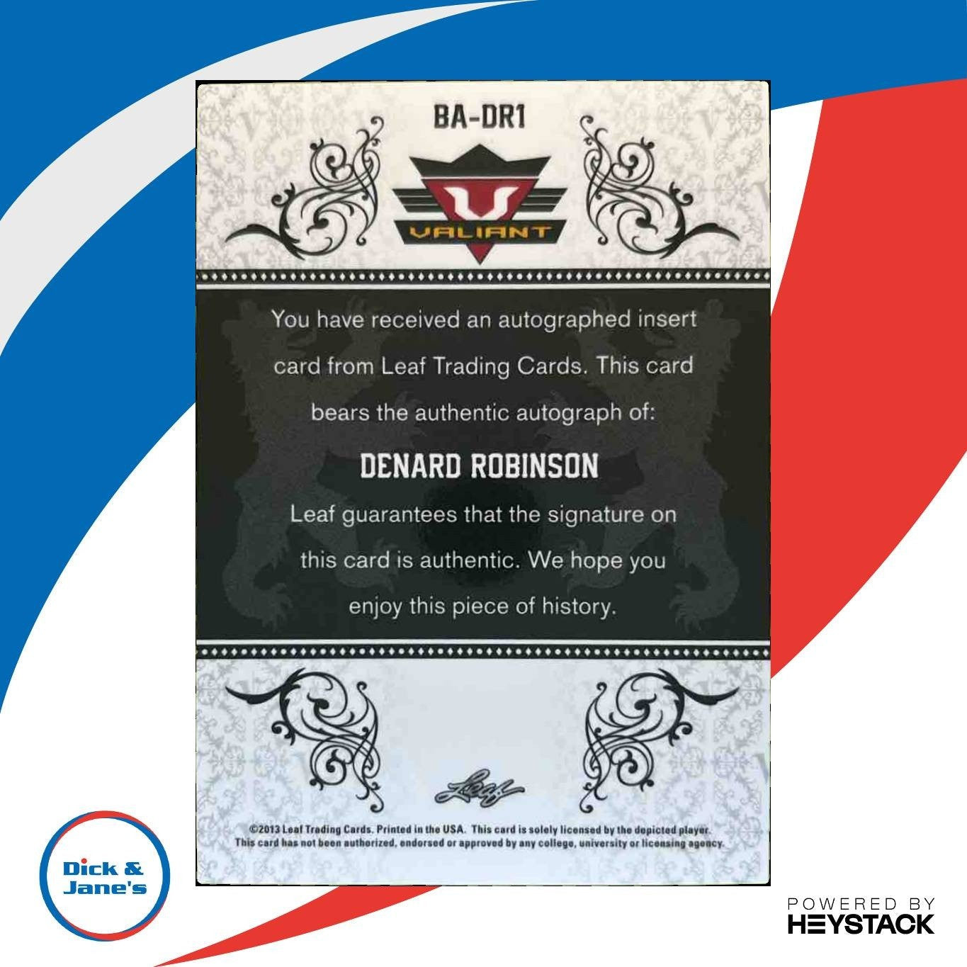 2013 Leaf Metal Draft Denard Robinson #BA-DR1 RC Auto Michigan Wolverines - Sports Cards