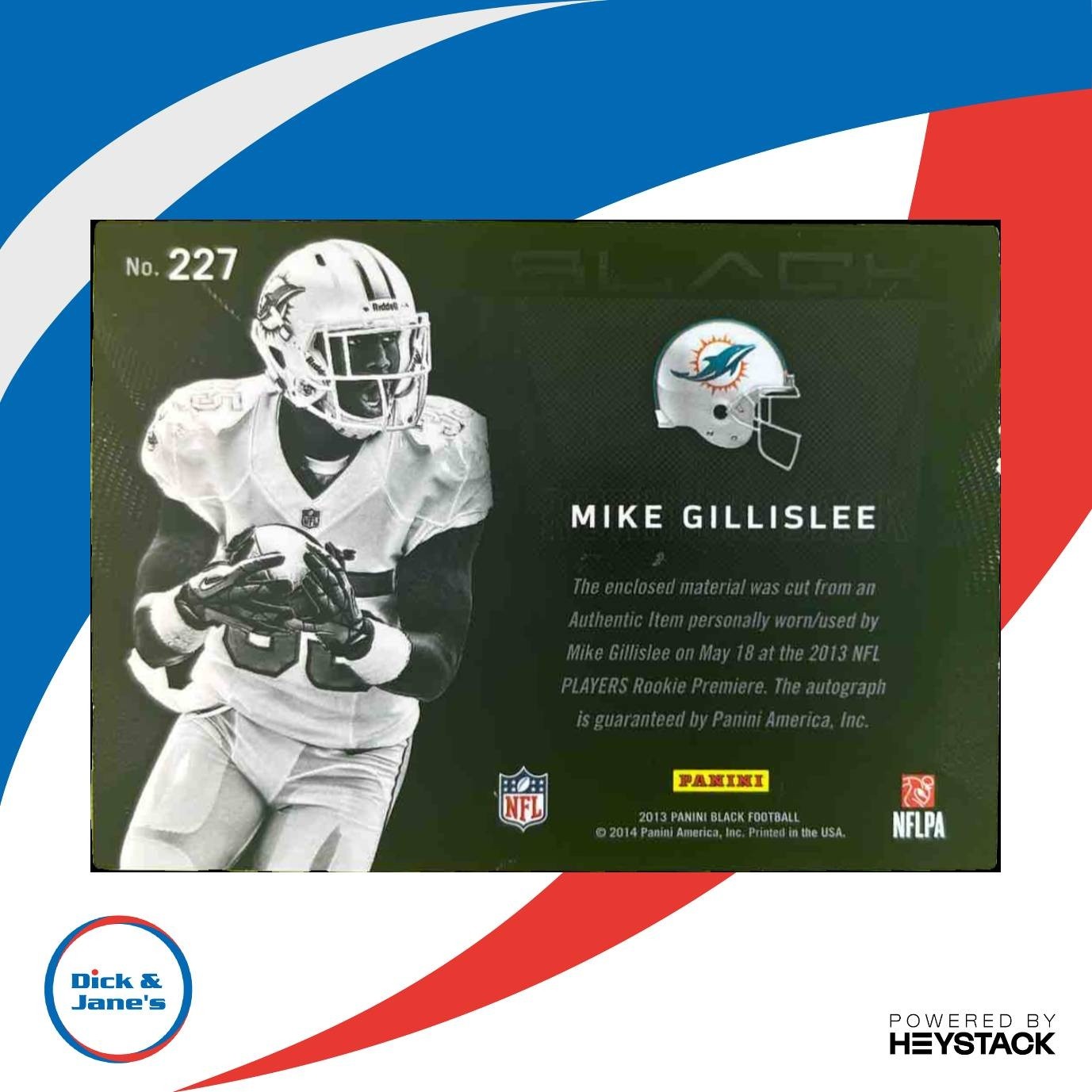 2013 Panini Black RC Patch Auto Mike Gillislee /299 - Sports Cards