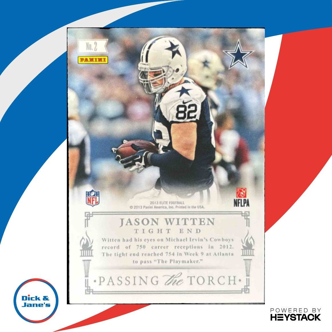 2013 Panini Elite Michael Irvin Jason Witten Passing the Torch Red /25 #2 Cowboy - Sports Cards