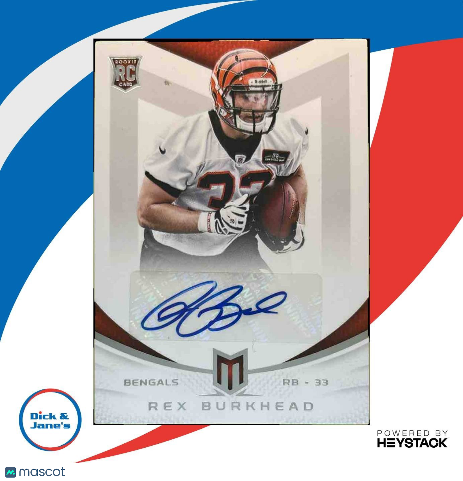 2013 Panini Momentum Rex Burkhead Rookie Signatures Silver /199 #177 RC Bengals - Sports Cards