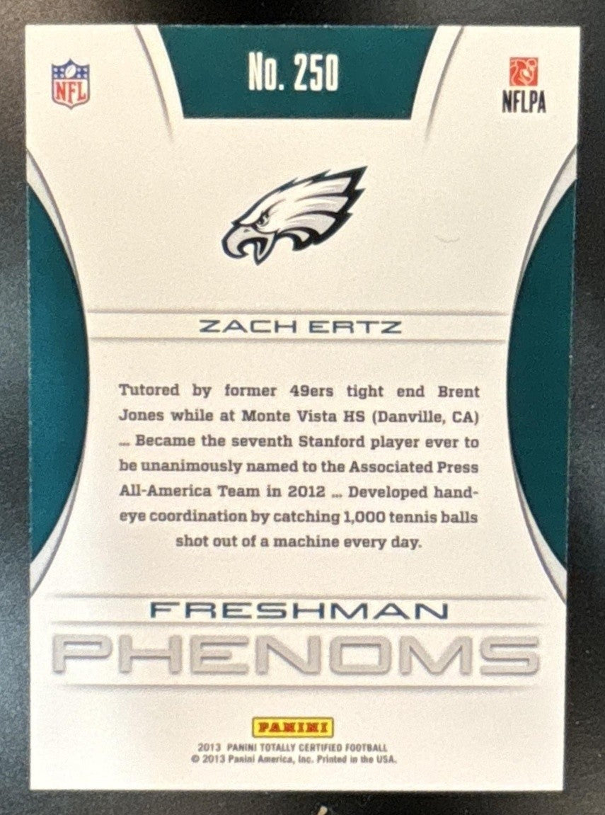 2013 Panini Totally Certified Zach Ertz #250 RC Philadelphia Eagles - Sports Cards