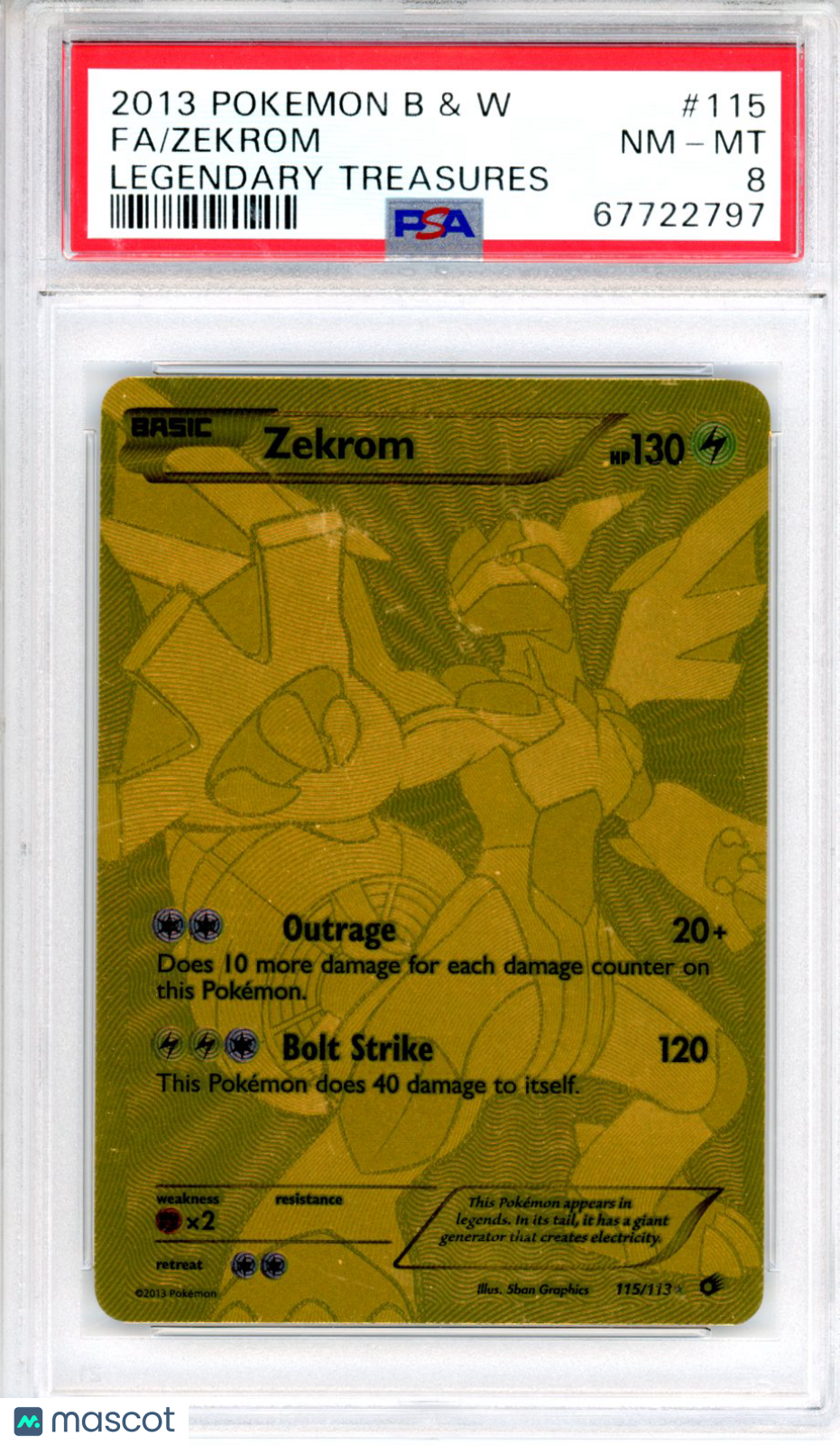 2013 Pokemon Black & White Legendary Treasures Zekrom