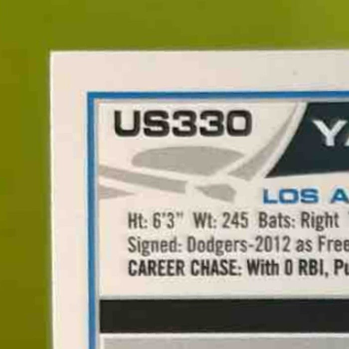 2013 Topps Update Yasiel Puig #US330 RC Los Angeles Dodgers - Sports Cards