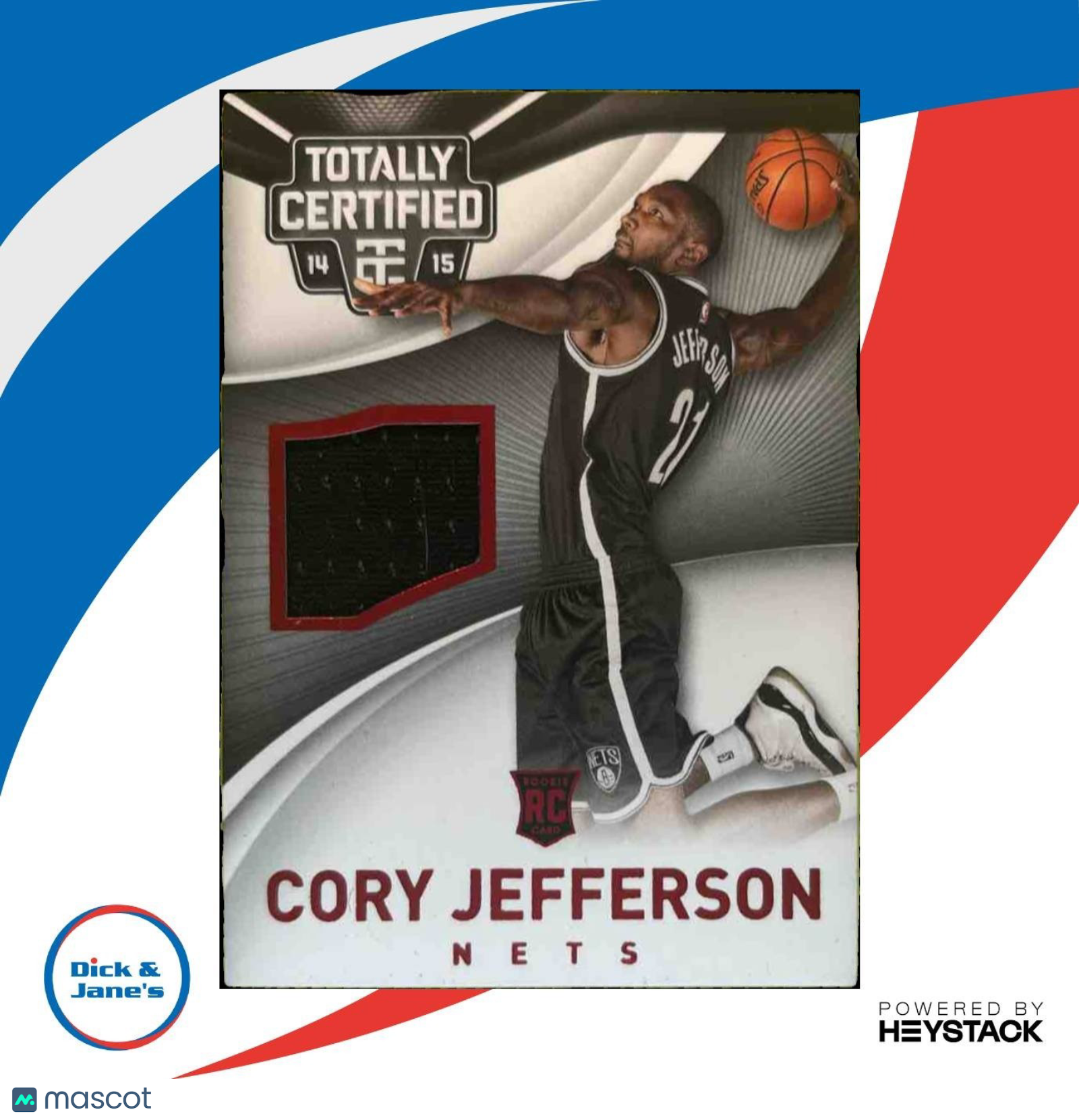 2014-15 Totally Certified Cory Jefferson Jerseys Red 50/249 #90 RC Brooklyn Nets - Sports Cards
