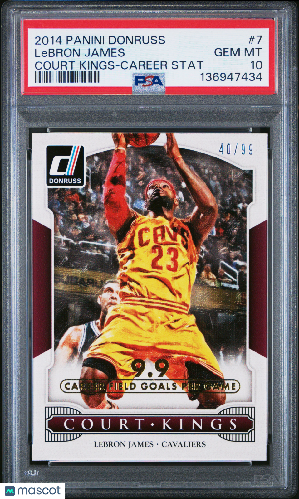 2014 Donruss Court Kings LeBron James Career Stat /99 PSA 10 GEM MINT Cavaliers - Graded Sports Cards