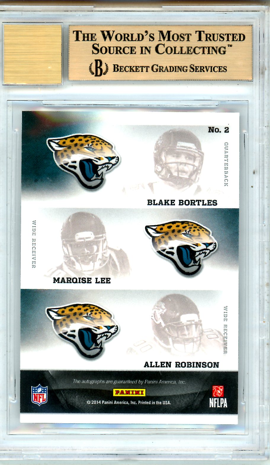 2014 National Treasures Pen Pals Triple Lee Bortles Robinson BGS 9.5 AUTO 10 - Graded Sports Cards