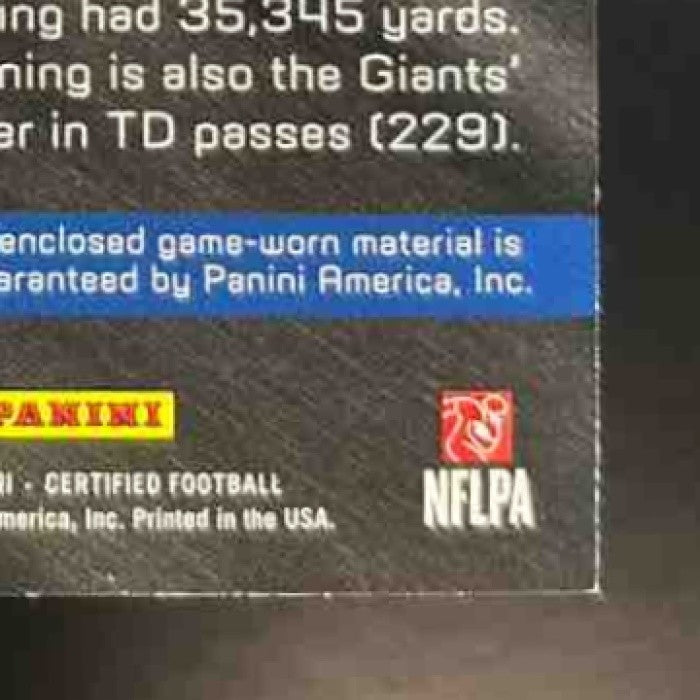 2014 Panini Certified Eli Manning Fabric of the Game /49 New York Giants - Sports Cards