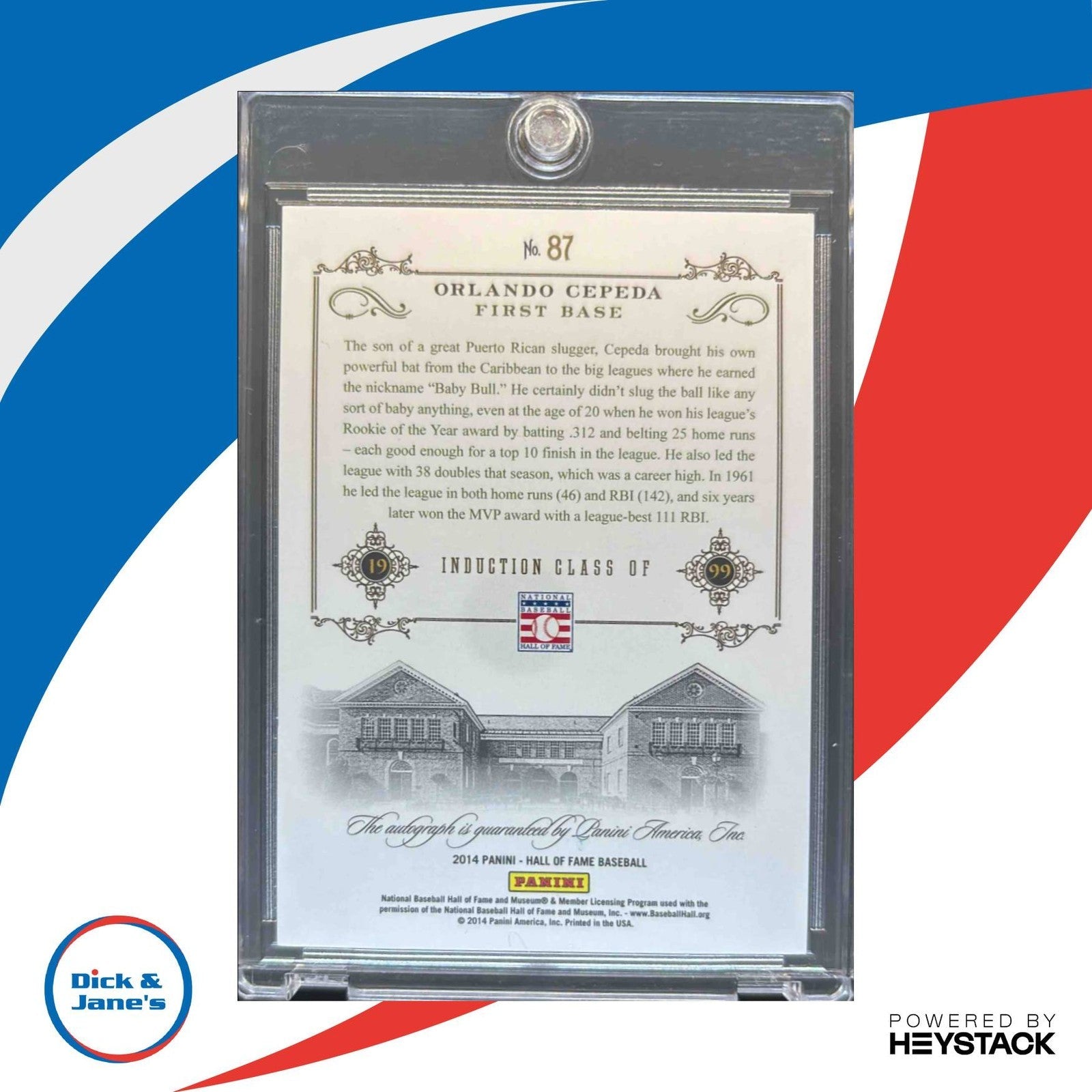 2014 Panini Hall of Fame 75th Orlando Cepeda Signatures Red /40 Auto Giants HOF - Sports Cards