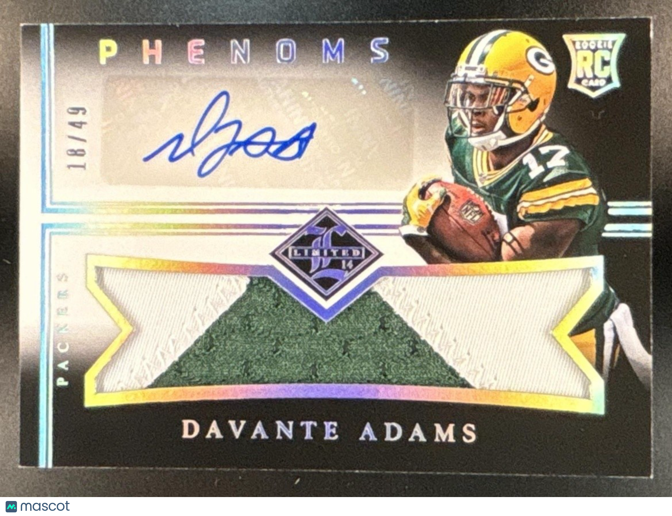 2014 Panini Limited Davante Adams ’Phenoms’ Patch Auto /199 RC Auto Packers - Sports Cards