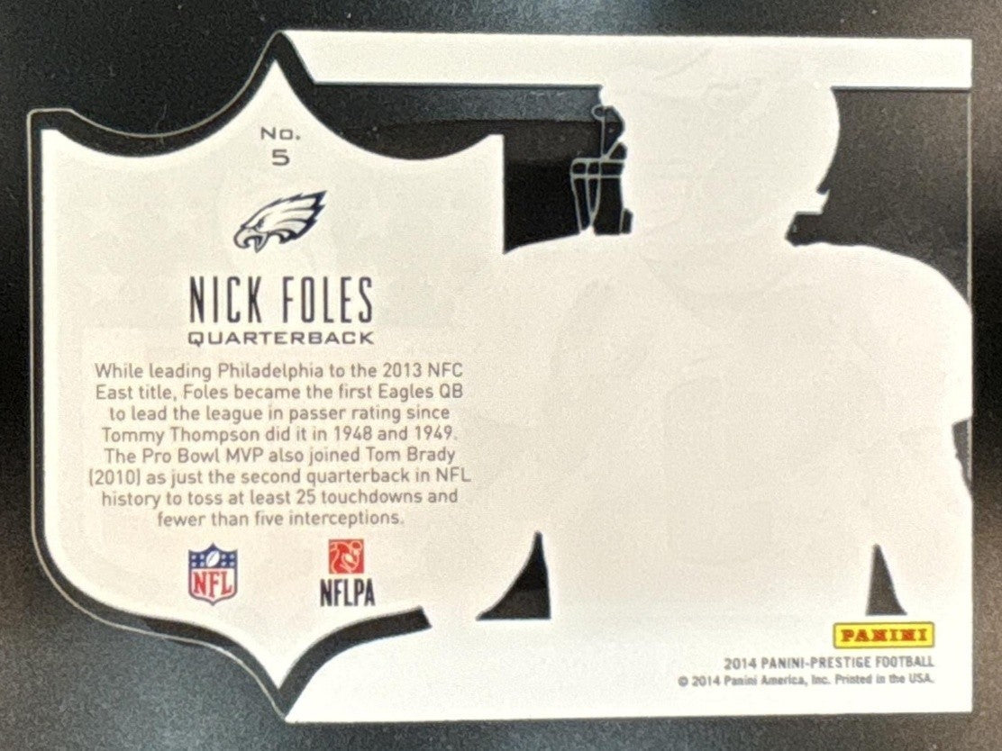 2014 Panini Prestige Nick Foles NFL Shield #5 Philadelphia Eagles - Sports Cards
