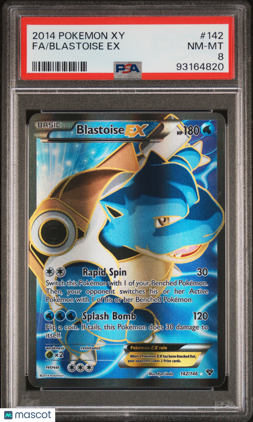 2014 Pokemon Xy Blastoise EX #142 Fa PSA 8 - Graded TCG/CCG