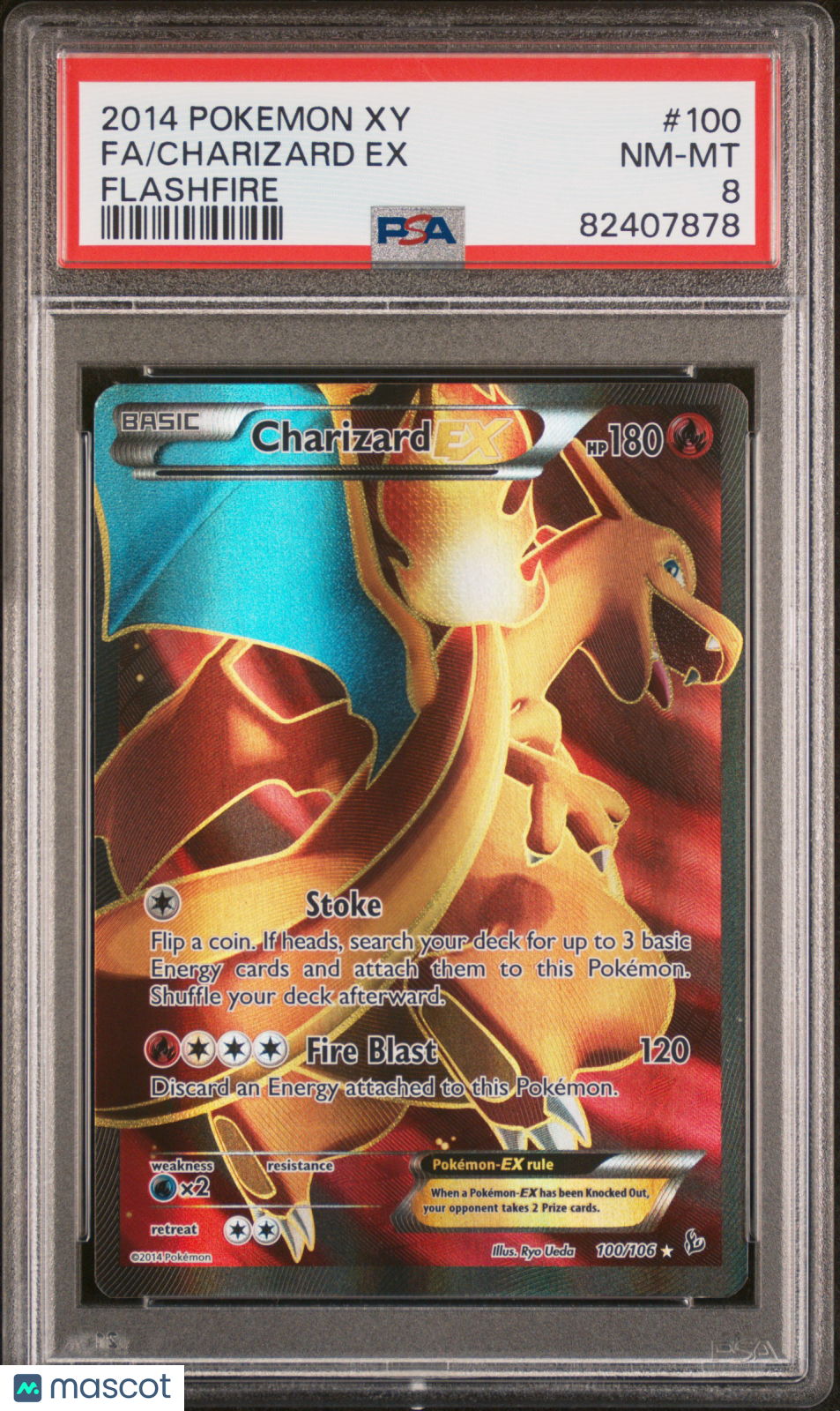 2014 Pokemon Xy Flashfire Charizard EX #100 Fa Flashfire PSA 8 - Graded TCG/CCG