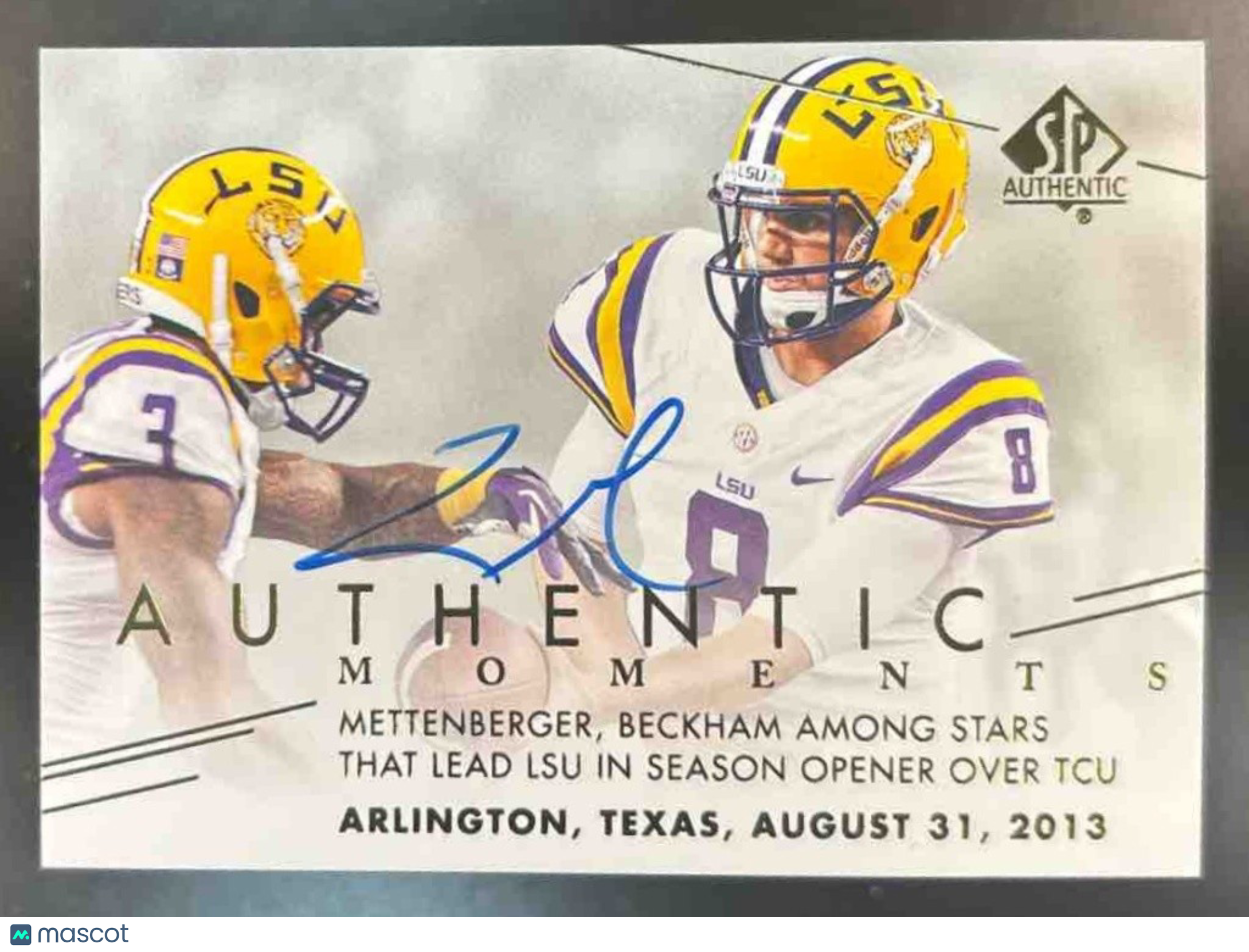 2014 SP Authentic Zach Mettenberger Auto #195 RC LSU Tigers - Sports Cards