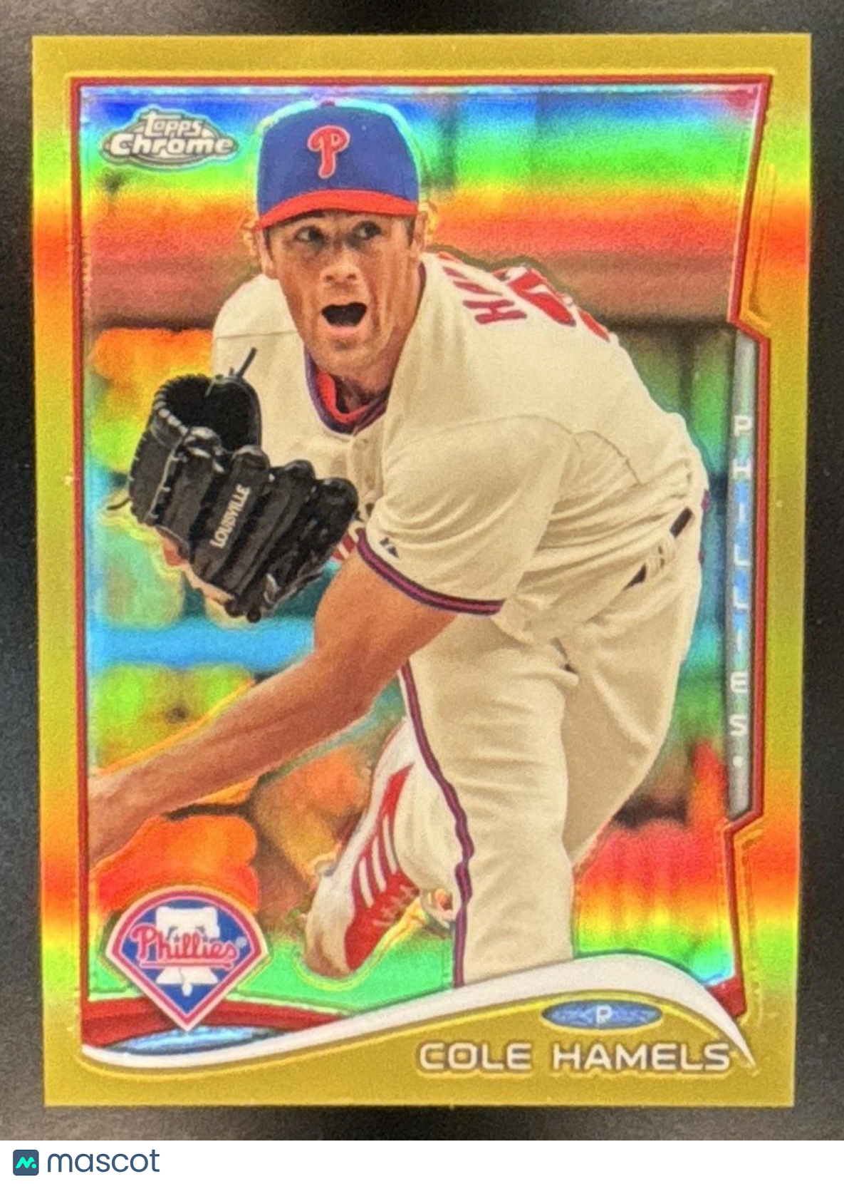2014 Topps Chrome Cole Hamels Gold Refractor /50 #95 Philadelphia Phillies - Sports Cards