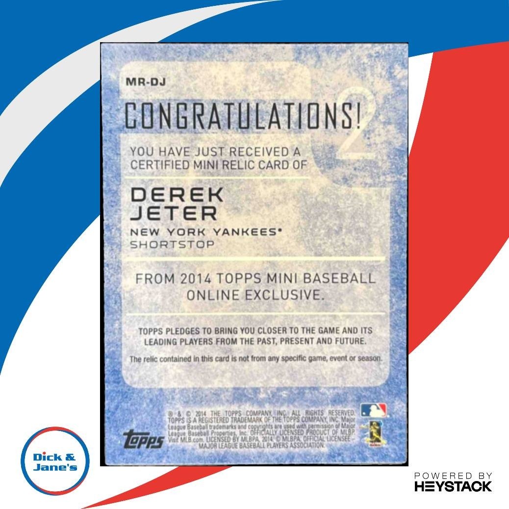 2014 Topps Mini Derek Jeter Relics #MR-DJ New York Yankees - Sports Cards