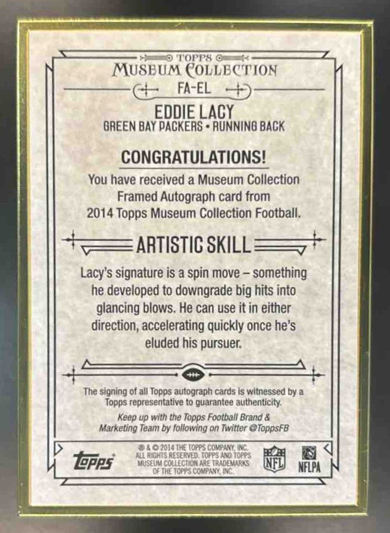 2014 Topps Museum Collection Eddie Lacy Framed Auto Gold /10 Green Bay Packers - Sports Cards