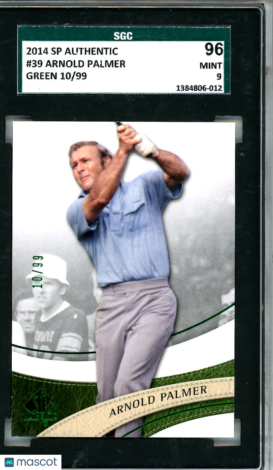2014 Upper Deck SP Authentic Arnold Palmer Green 10/99 #39 SGC 9 MINT - Graded Sports Cards