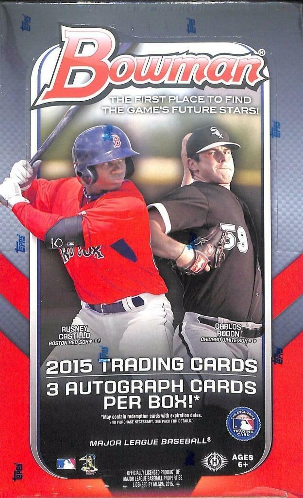 2015 Bowman Baseball HTA Jumbo Box (3 Autographs) - MLB Hobby Box