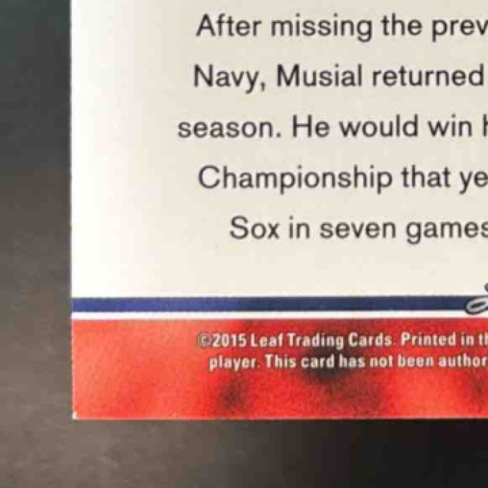 2015 Leaf Heroes of Baseball Stan Musial Milestones Auto St. Louis Cardinals - Sports Cards