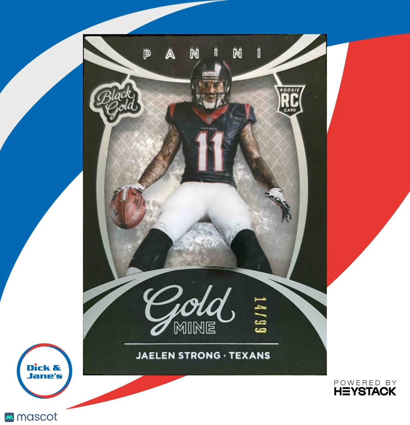 2015 Panini Black Gold Jaelen Strong Rookie Goldmine White /99 RC Houston Texans - Sports Cards