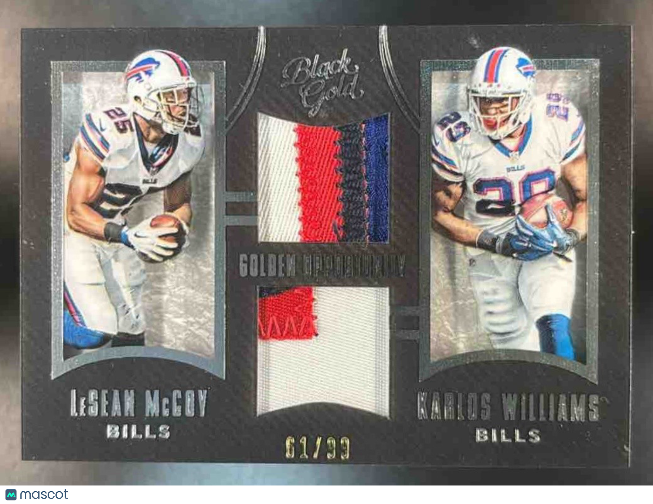 2015 Panini Black Gold Patch Karlos Williams LeSean McCoy /99 Buffalo Bills - Sports Cards