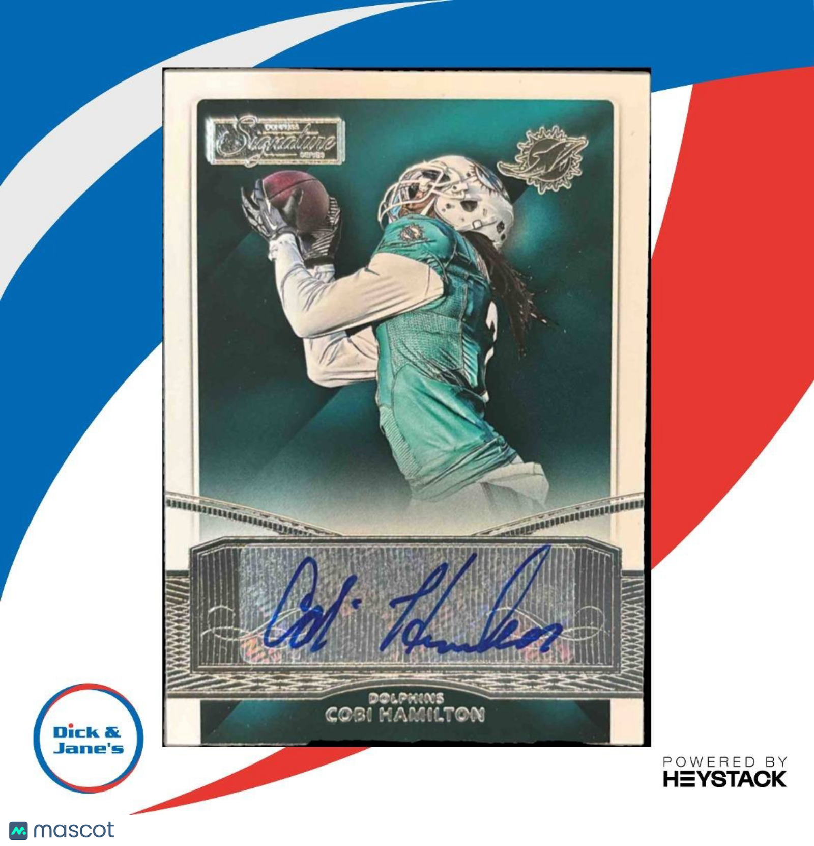 2015 Panini Donruss Signature Series Cobi Hamilton #19 Auto Miami Dolphins - Sports Cards