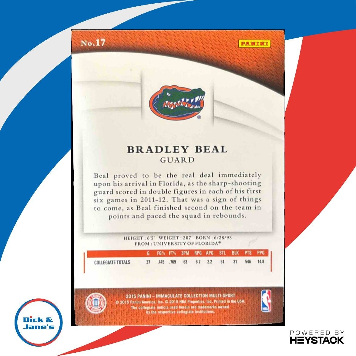 2015 Panini Immaculate Collection Collegiate Bradley Beal 79/99 #17 - Sports Cards