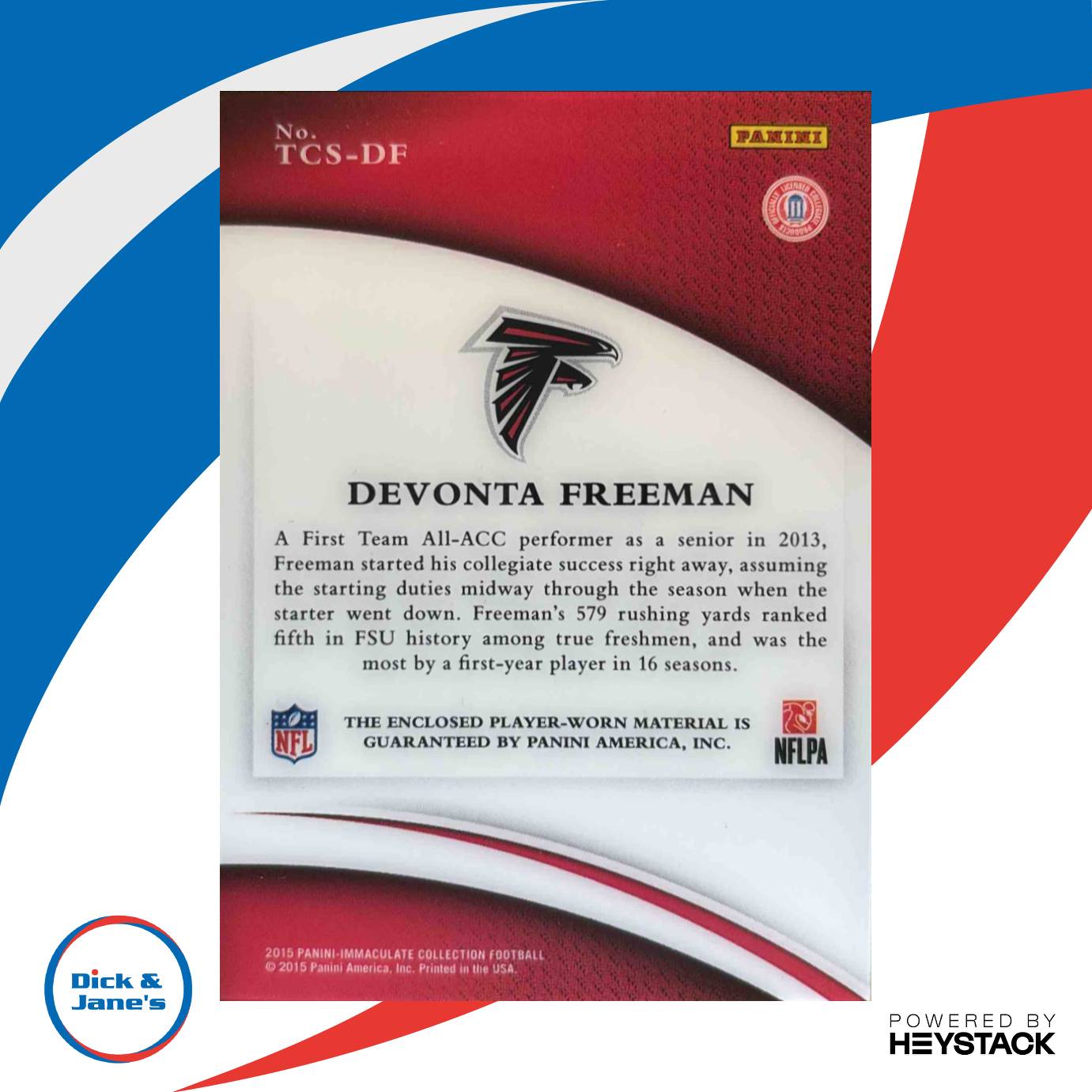 2015 Panini Immaculate Collection Devonta Freeman College Standard /25 Seminoles - Sports Cards