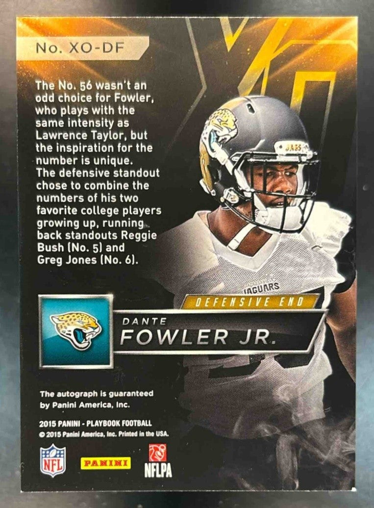 2015 Panini Playbook Dante Fowler Jr. X’s and O’s Auto /199 RC Jaguars - Sports Cards