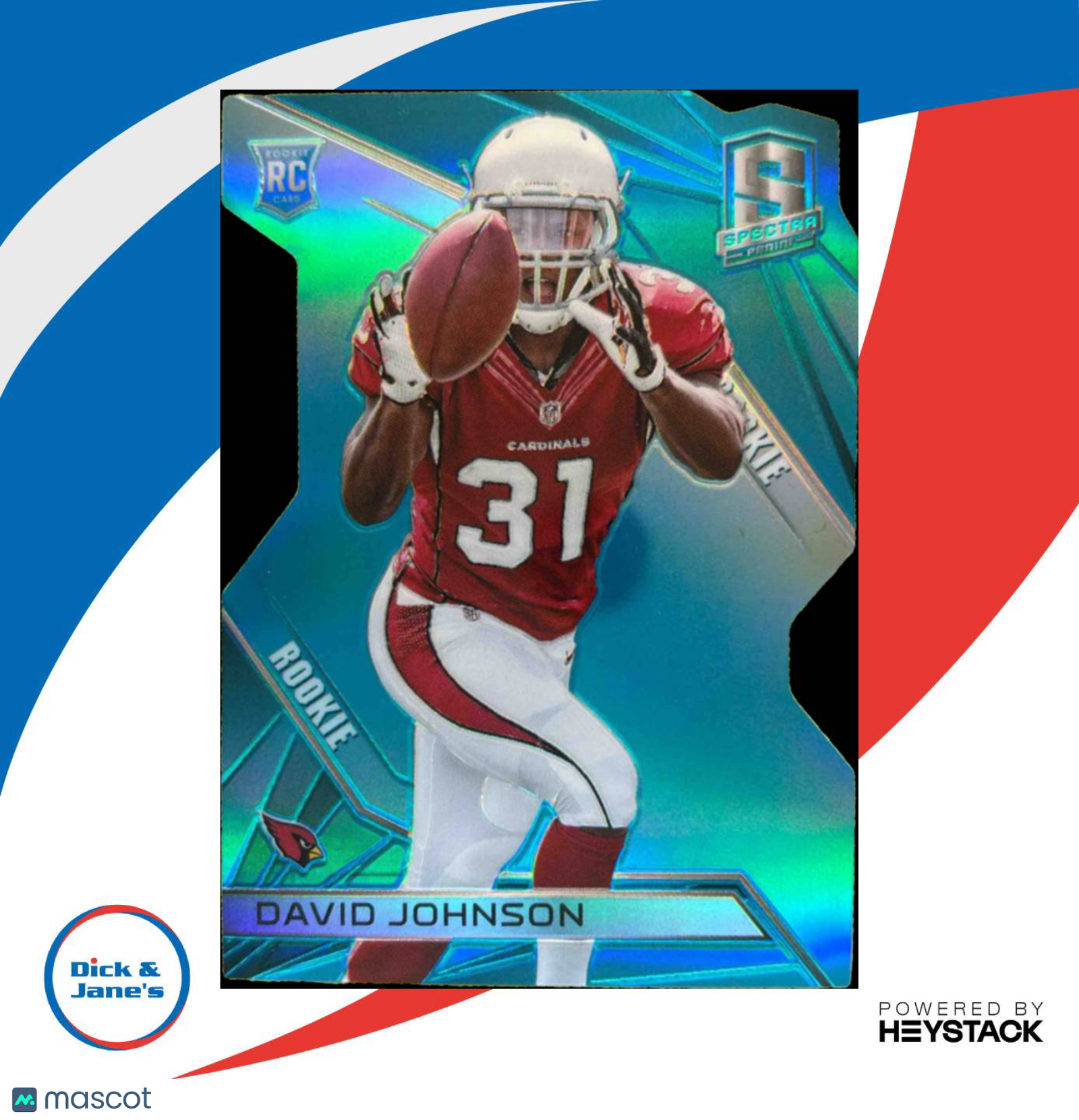 2015 Panini Spectra David Johnson Neon Blue Die Cut 20/35 #139 RC Cardinals - Sports Cards