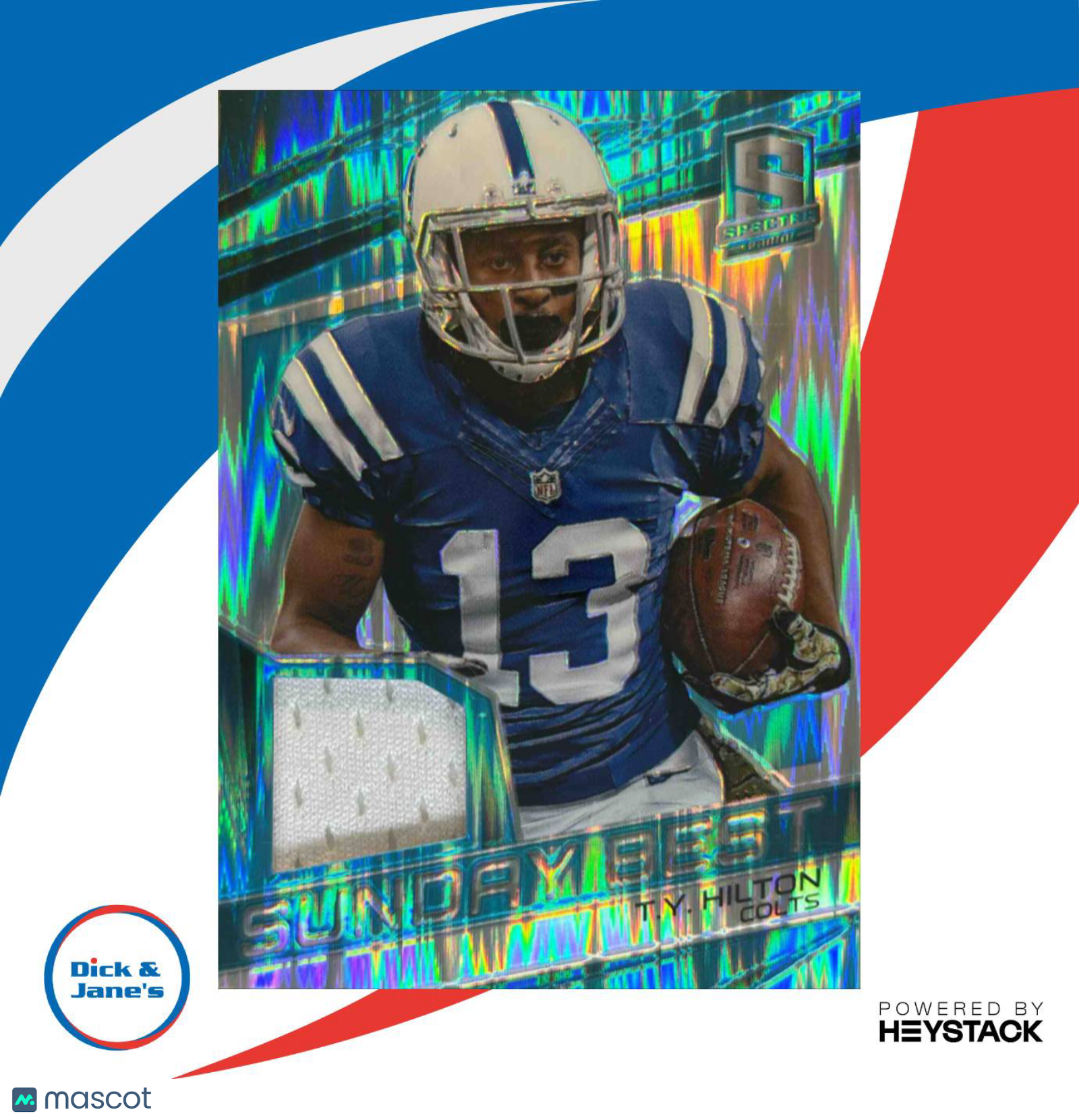 2015 Panini Spectra T.Y. Hilton Sunday Best Jerseys Neon Blue 4/50 Colts - Sports Cards