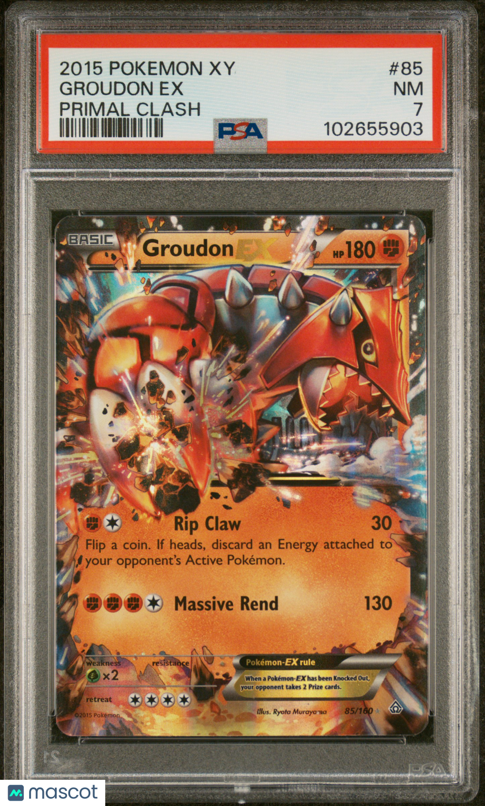 2015 Pokemon Xy Primal Clash Groudon EX #85 Primal Clash PSA 7 - Graded TCG/CCG