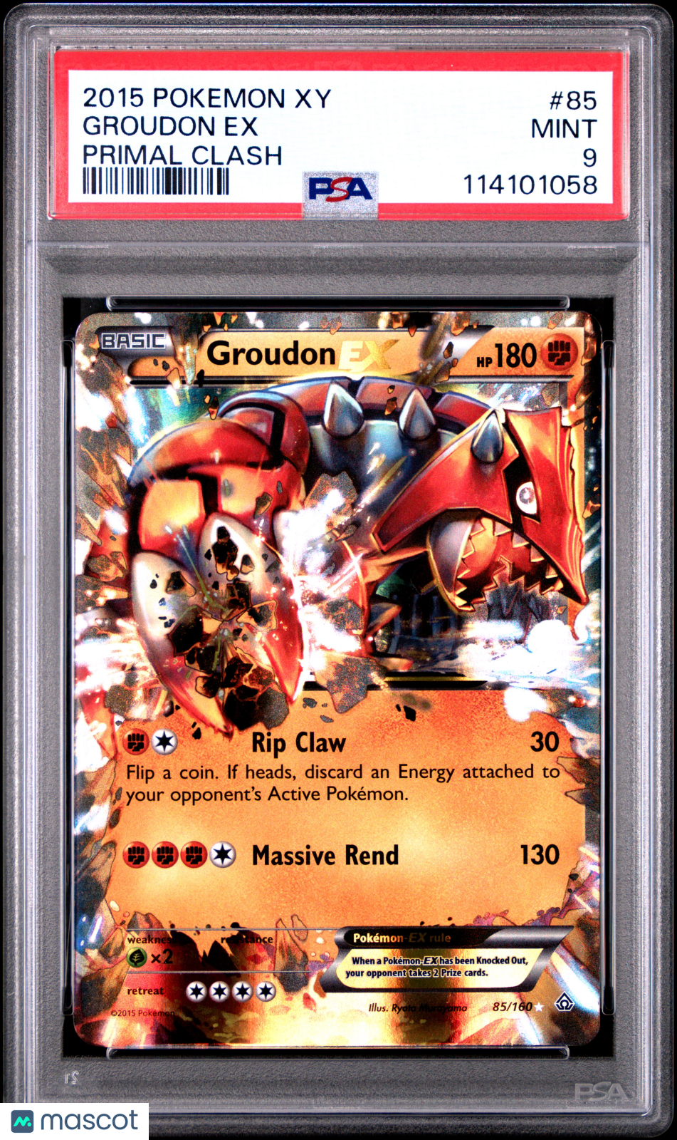 2015 Pokemon Xy Primal Clash Groudon EX #85 Primal Clash PSA 9 - Graded TCG/CCG