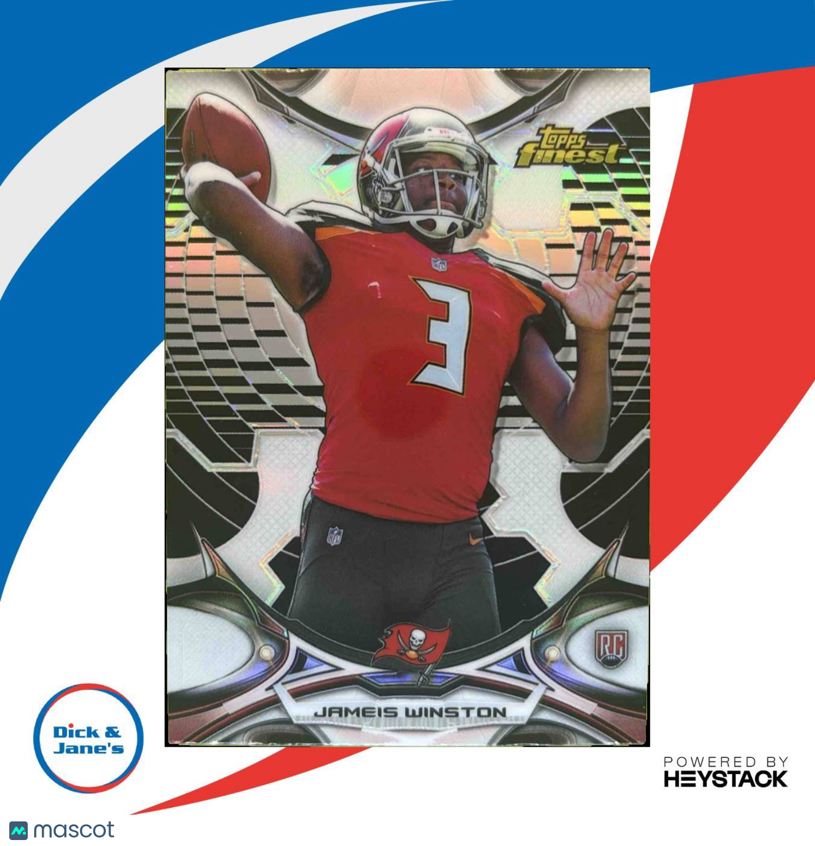 2015 Topps Finest #70 Jameis Winston Refractor RC Tampa Bay Buccaneers Rookie - Sports Cards