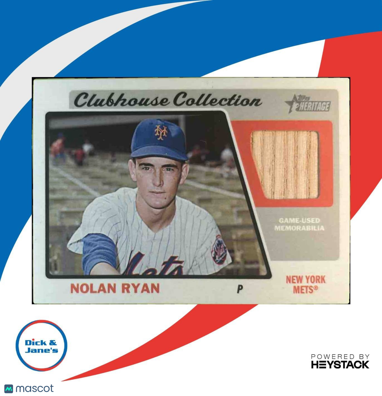 2015 Topps Heritage Nolan Ryan Clubhouse Collection Relics #CCR-NR New York Mets - Sports Cards