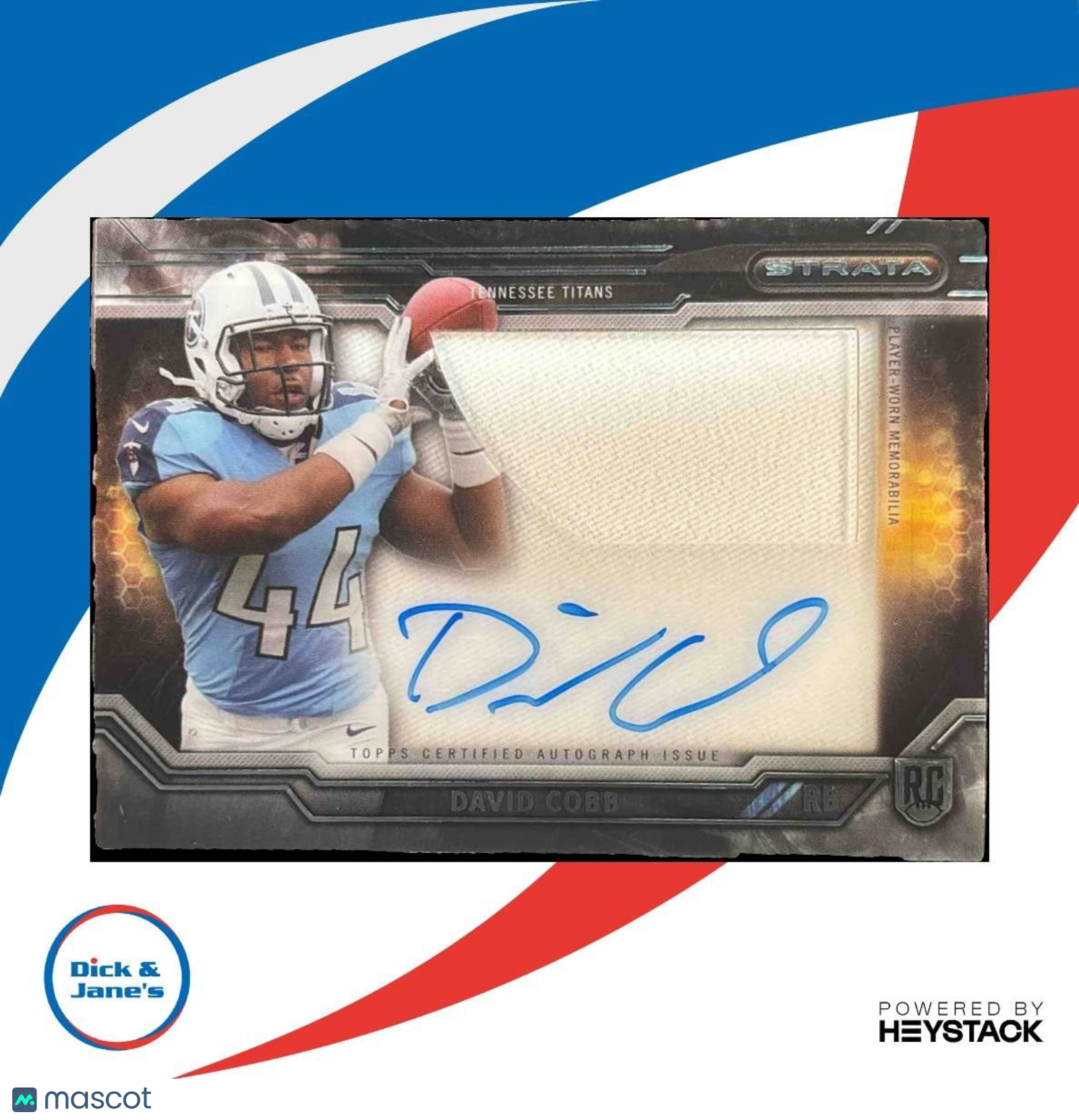 2015 Topps Strata David Cobb Clear Auto Relic Rookies RC Tennessee Titans - Sports Cards