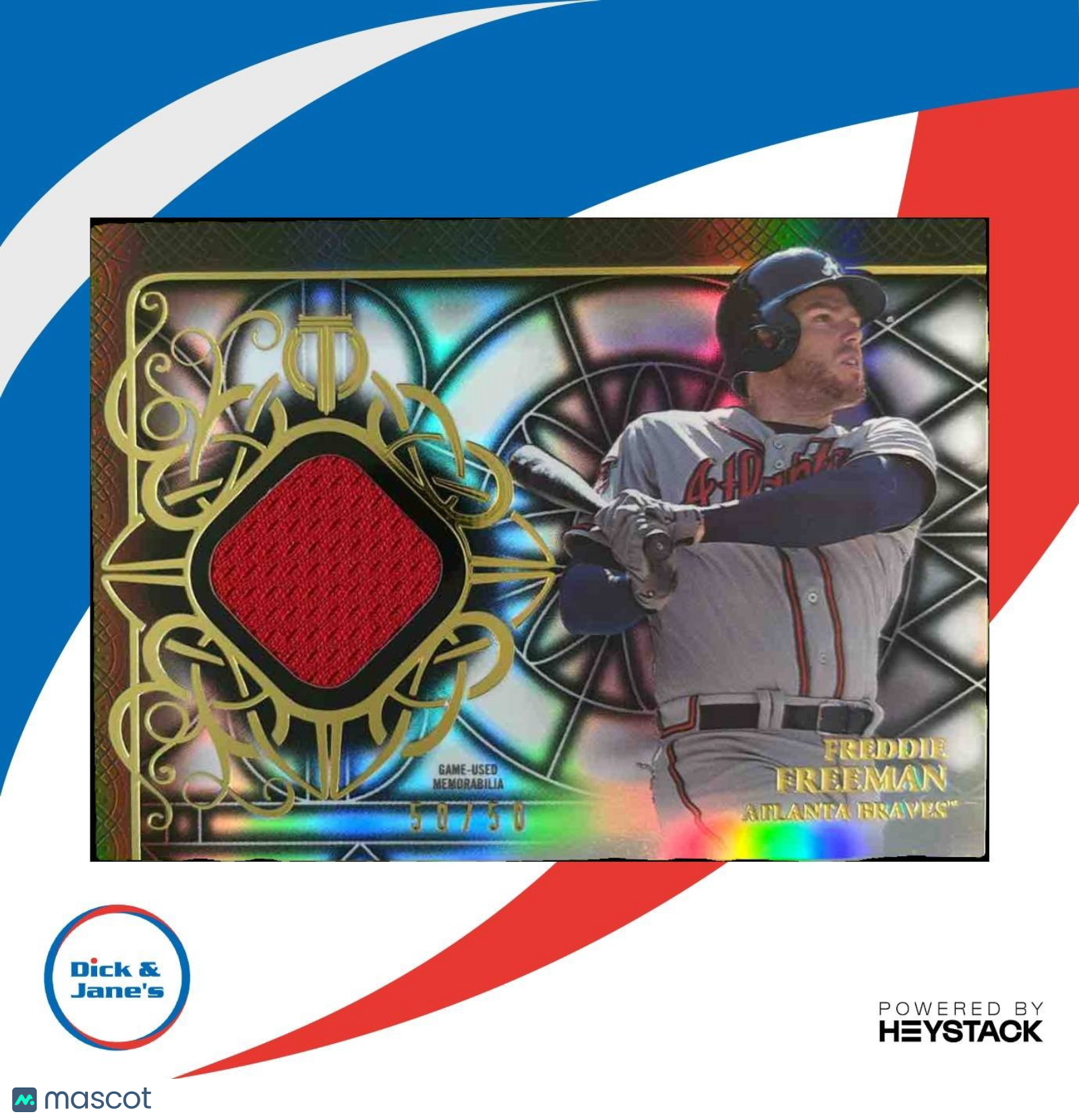 2015 Topps Tribute Freddie Freeman Relics Black 50/50 #TR-FF Atlanta Braves - Sports Cards