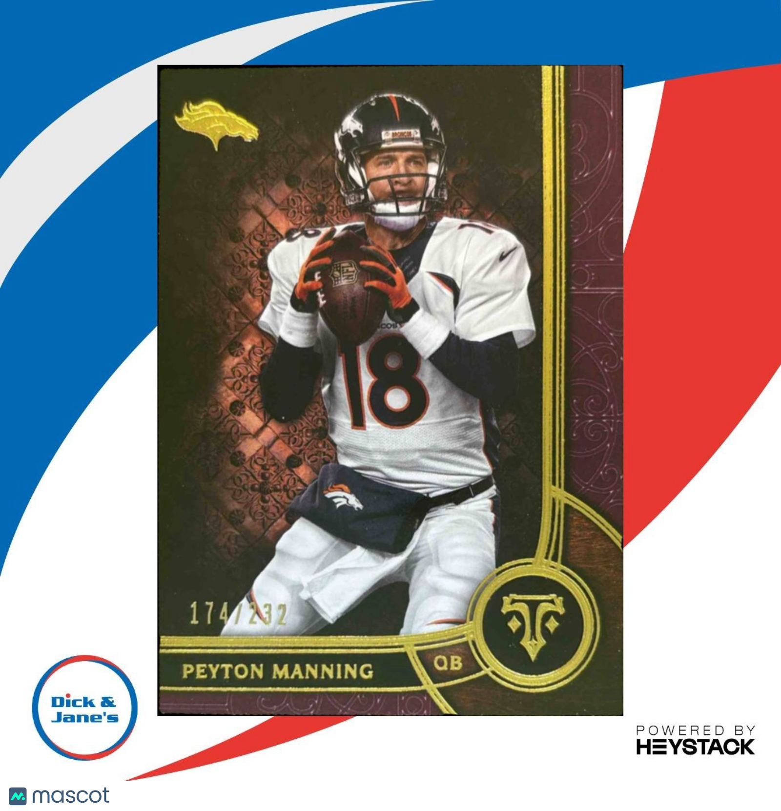 2015 Topps Triple Threads Peyton Manning Purple 174/232 #11 Denver Broncos - Sports Cards