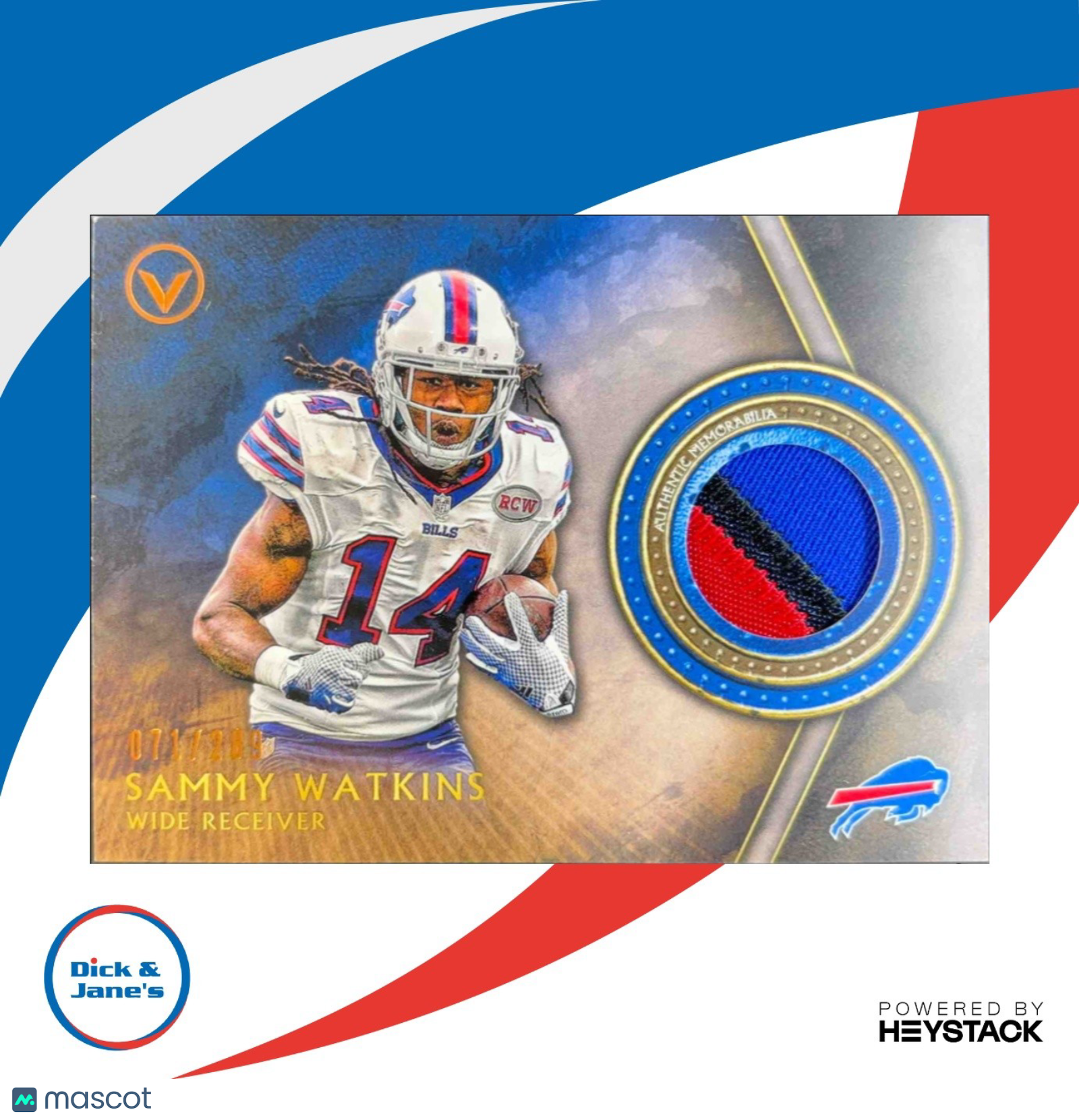 2015 Topps Valor Sammy Watkins Patches /289 #VP-SW Buffalo Bills - Sports Cards