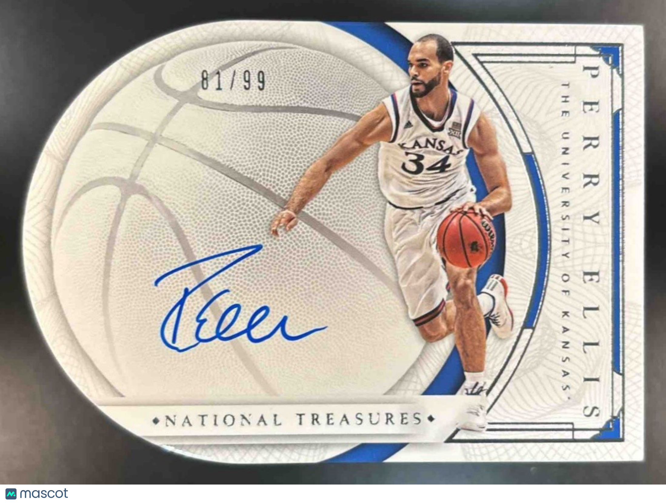 2016-17 National Treasures Collegiate Perry Ellis Auto Die Cut /99 Auto Jayhawks - Sports Cards