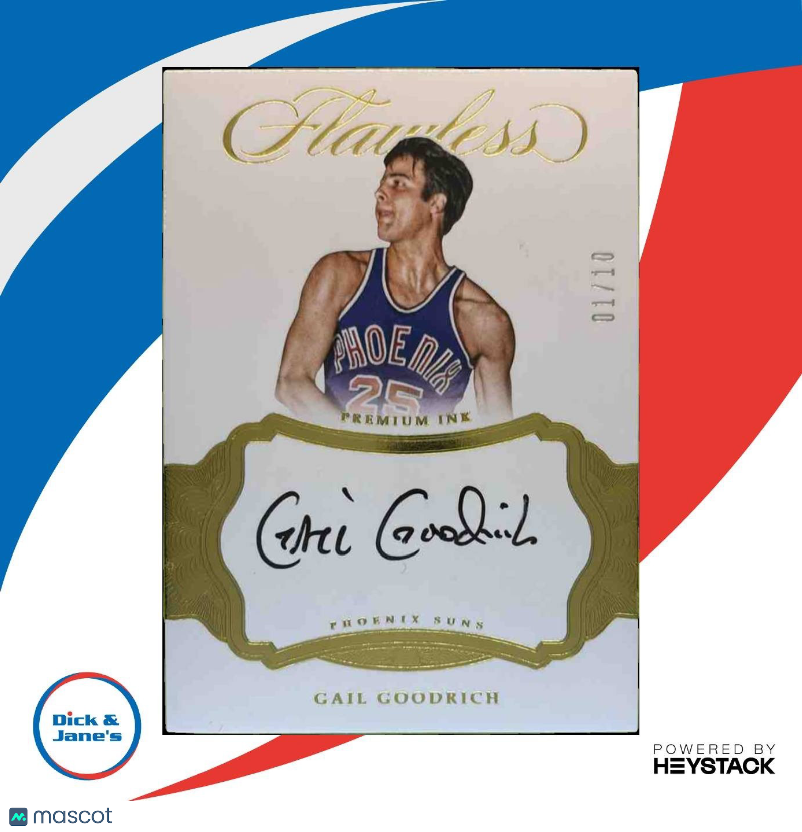 2016-17 Panini Flawless Gail Goodrich Premium Ink Gold /10 Auto Phoenix Suns - Sports Cards