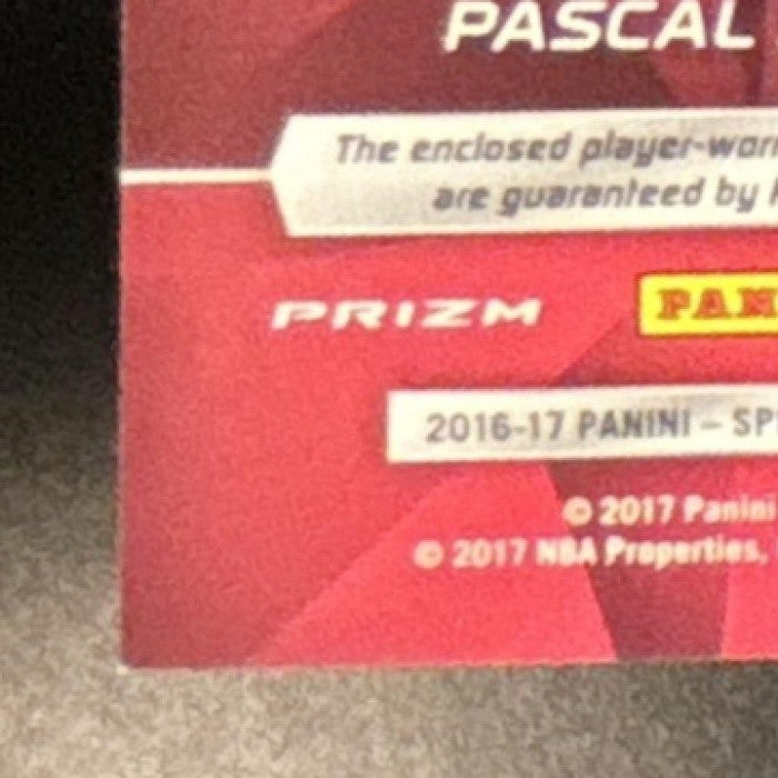 2016-17 Panini Spectra Pascal Siakam Locked In Patch Auto /199 #45 RC Raptors - Sports Cards
