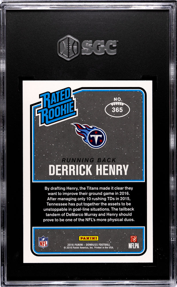 2016 Donruss Derrick Henry Rookie #365 SGC 9.5 Tennessee Titans - Graded Sports Cards