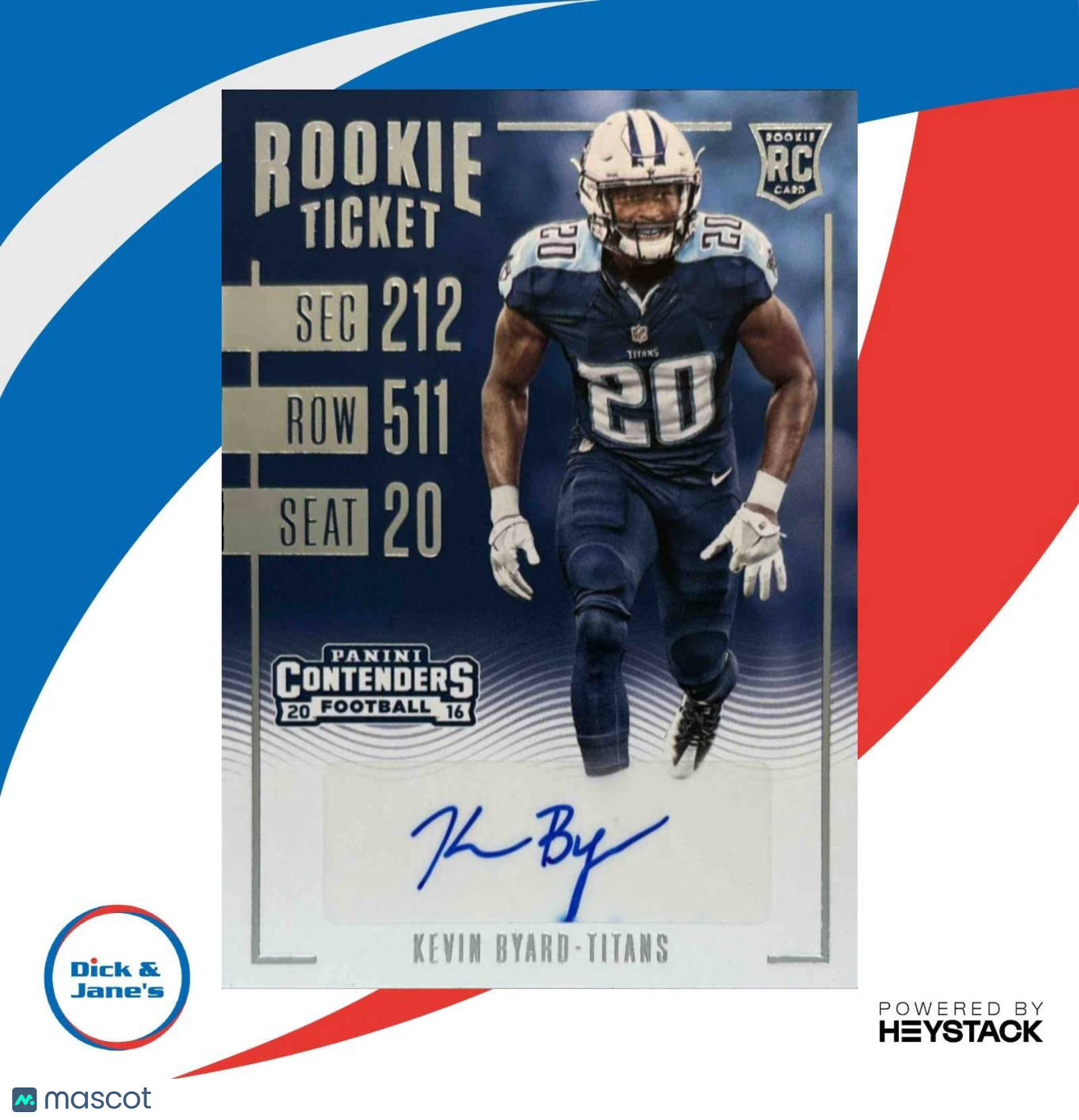 2016 Panini Contenders Kevin Byard #155 RC Rookie Ticket Auto Tennessee Titans - Sports Cards