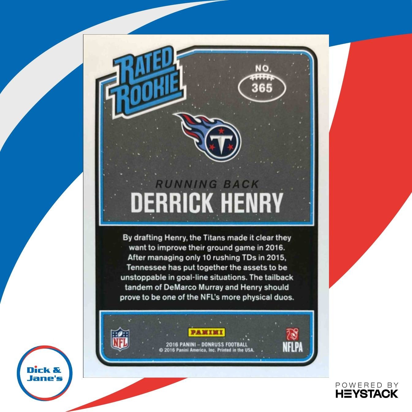 2016 Panini Donruss Derrick Henry #365 RC Tennessee Titans - Sports Cards