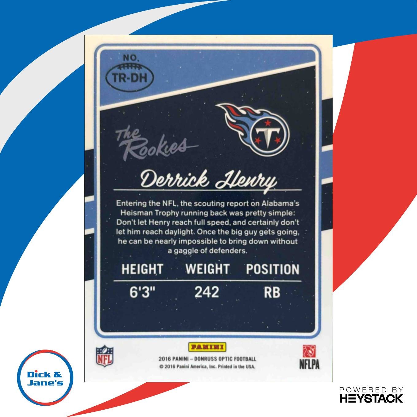 2016 Panini Donruss Optic Derrick Henry The Rookies #TR-DH RC Tennessee Titans - Sports Cards
