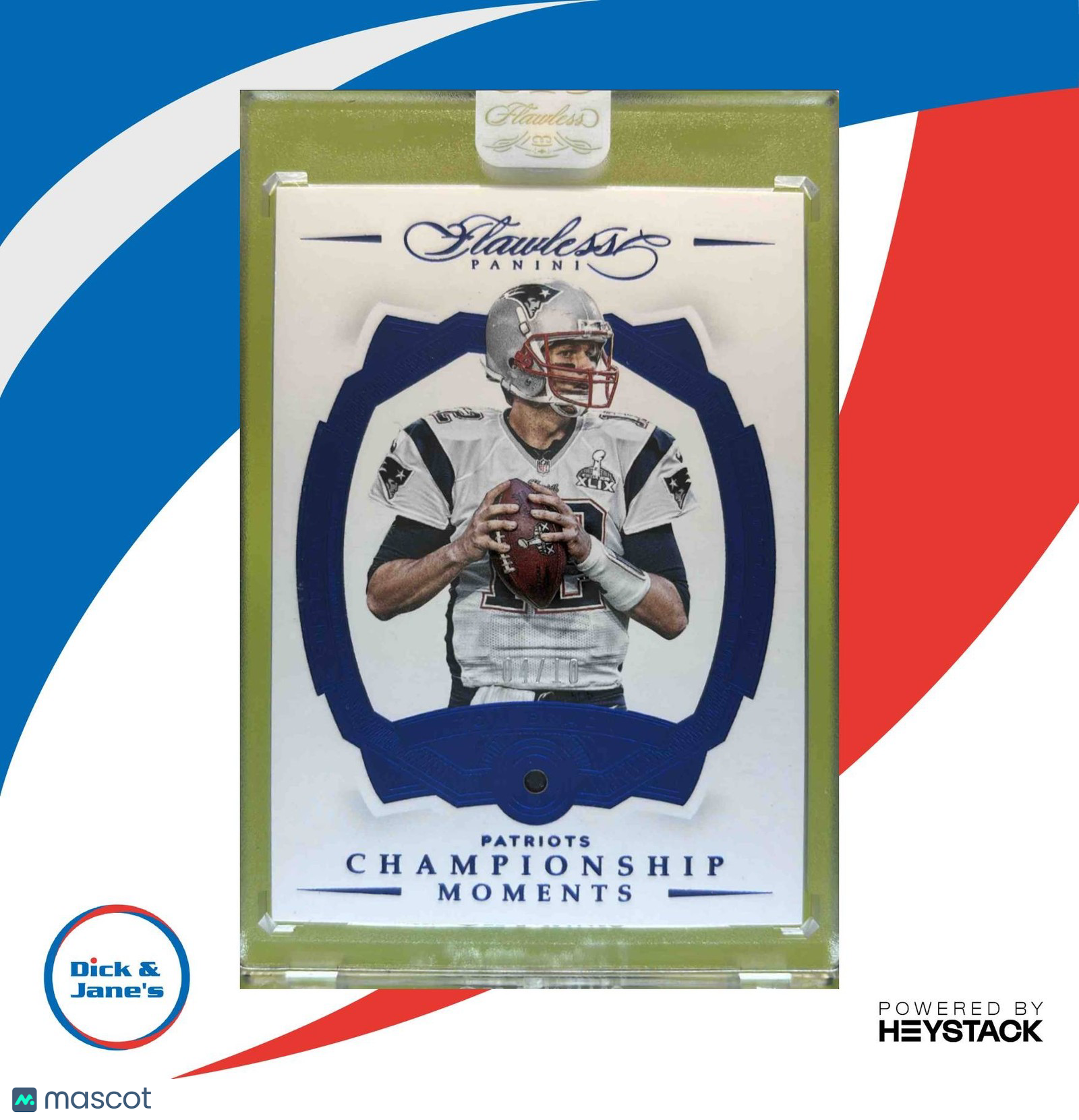 2016 Panini Flawless Tom Brady Sapphire /10 #138 Championship Moments Patriots - Sports Cards
