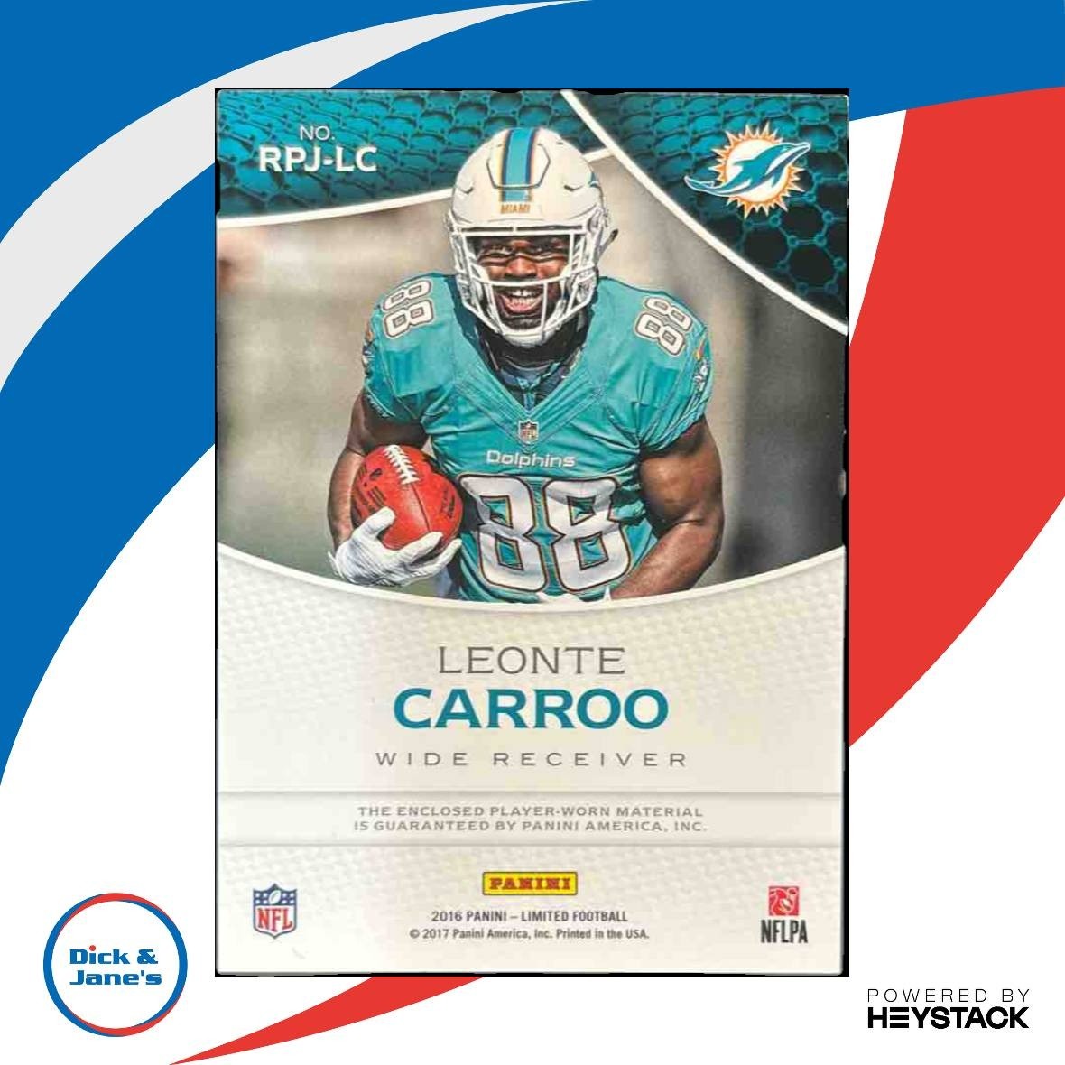 2016 Panini Limited Leonte Carroo Rookie Phenoms Jerseys Silver /49 RC Dolphins - Sports Cards