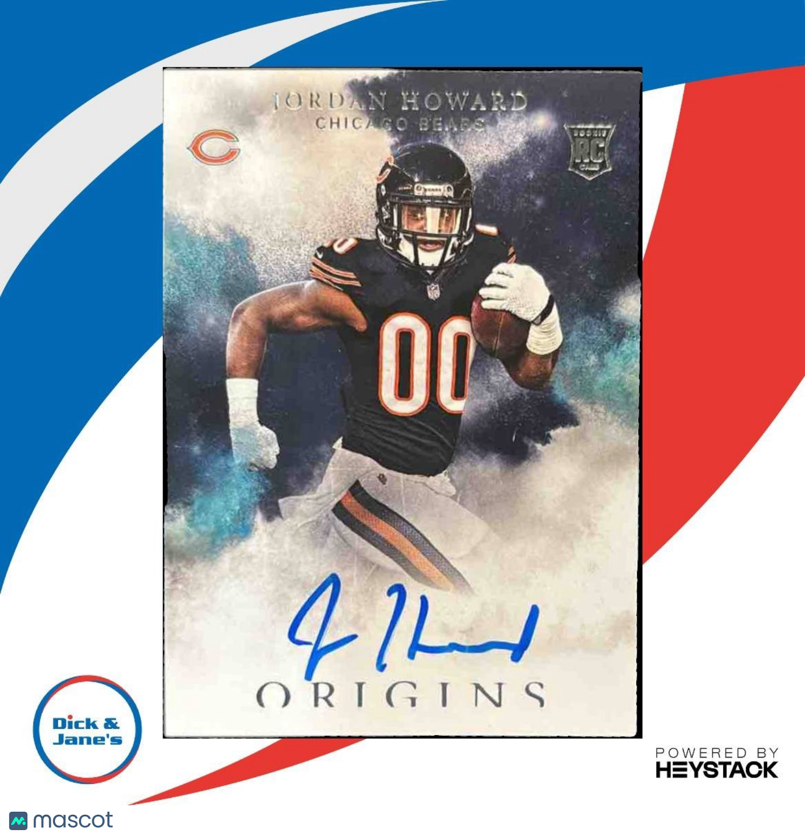 2016 Panini Origins Jordan Howard #136 RC Auto Chicago Bears - Sports Cards