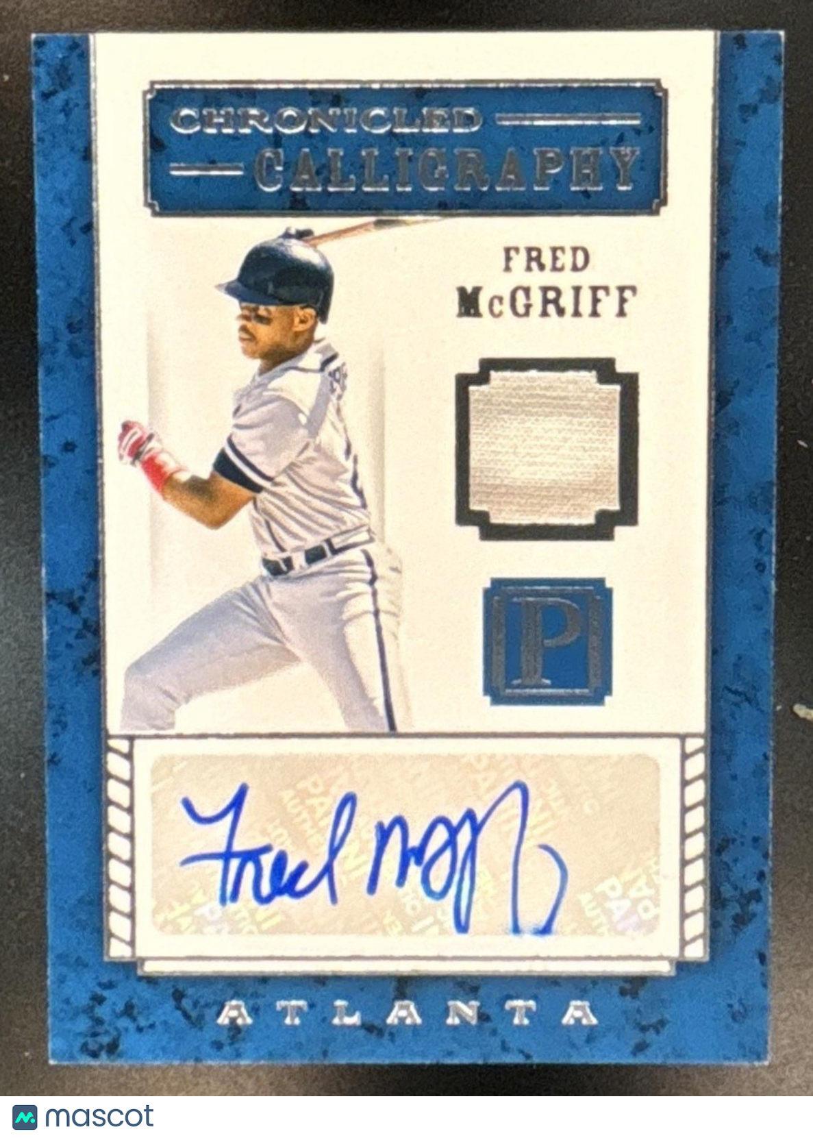 2016 Panini Pantheon Fred McGriff Chronicled Calligraphy Patch Auto /99 Braves - Sports Cards